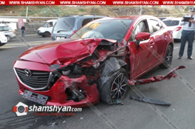 5 վիրավոր՝ Երևանում Mazda-Opel-Lada բախումից. Shamshyan.com