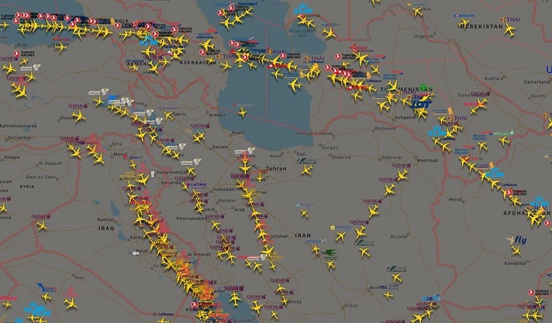 Միջազգային ավիաընկերությունների մի մասը Իրանի փոխարեն օգտվում է Վրաստանի օդային տարածքից