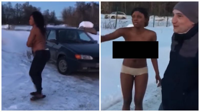 Մերձմոսկվայում անվտանգության աշխատակիցները սևամորթ մարմնավաճառներին ցրտին դուրս են արել՝ թույլ չտալով հագնվել (տեսանյութ)
