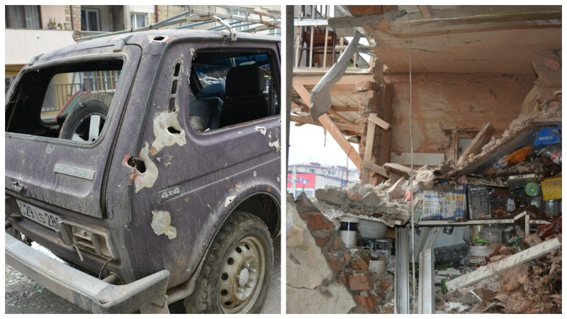 Ադրբեջանական զինուժը հարվածներ է հասցրել բնակելի շինությունների, մանկապարտեզների, դպրոցների, վնասվել են նաև ավտոմեքենաներ (լուսանկարներ)