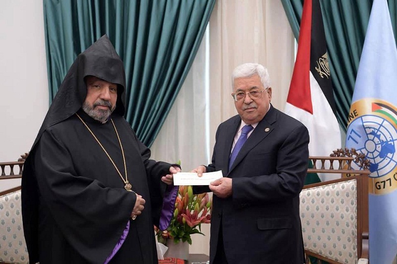 Երուսաղեմի հայոց պատրիարքն այցելել է Պաղեստինի նախագահին