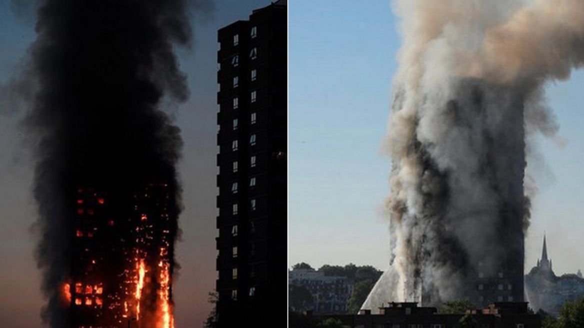 В результате пожара, вспыхнувшего в жилом доме в Лондоне, есть погибшие (видео)