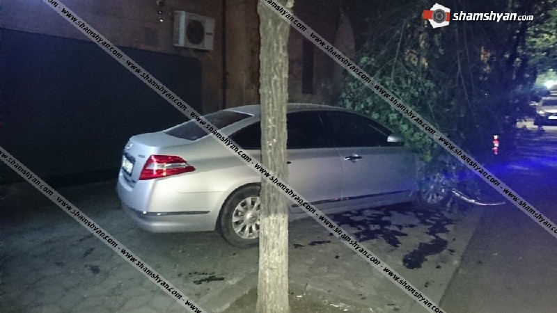 Ավտովթար Երևանում. 34-ամյա վարորդը Nissan-ով բախվել է եզրաքարերին, ապա՝ ծառերին և հայտնվել մայթին. կա վիրավոր