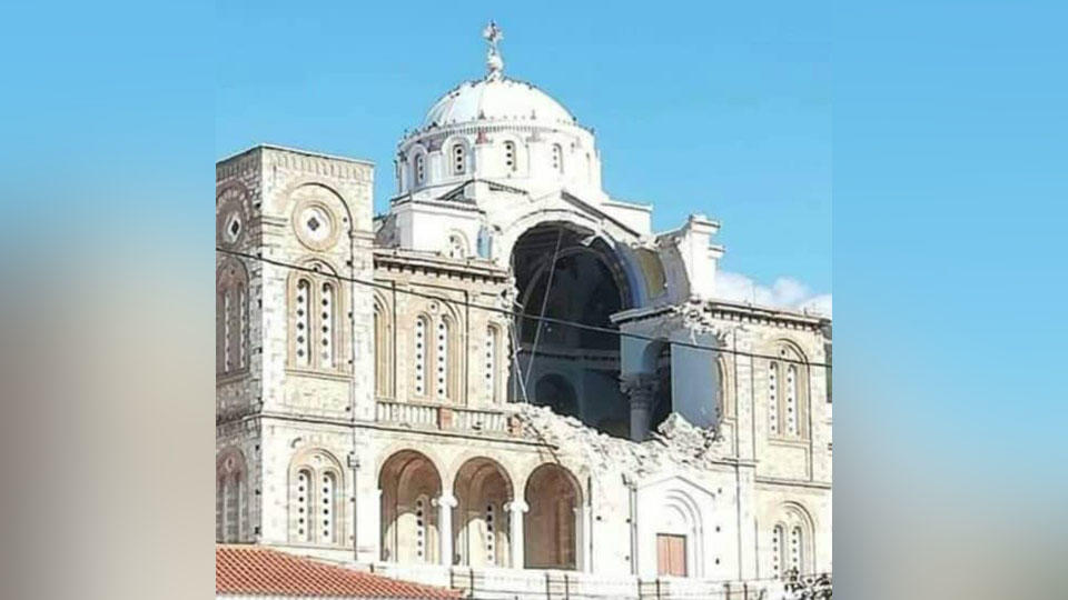 Հունաստանում երկրաշարժի հետևանքով մասնակի փլուզվել է Սուրբ Մարիամ Աստվածածին եկեղեցին