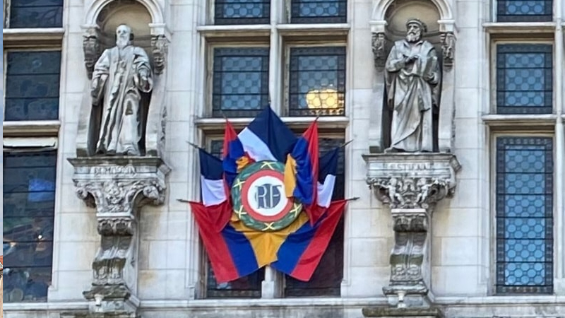 Փարիզի քաղաքապետարանի վրա ծածանվել են Հայաստանի դրոշները