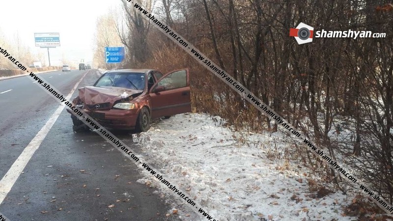Կոտայքի մարզում 24-ամյա վարորդը Opel-ով արագաչափի մոտ բախվել է ծառին, կա 4 վիրավոր