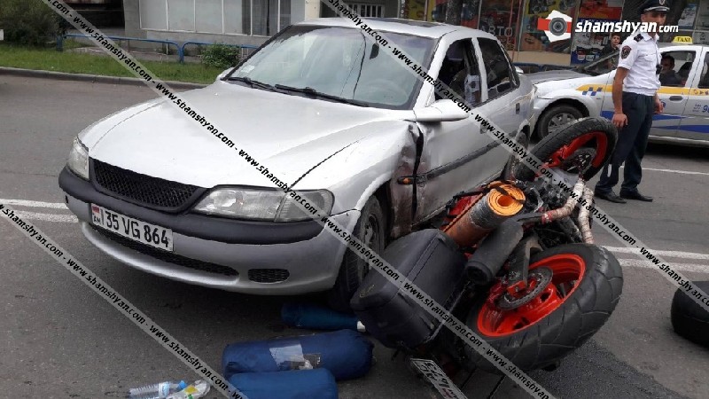 Վանաձորում բախվել են Opel-ն ու մոտոցիկլը, վերջինս կողաշրջվել է․ մոտոցիկլավարը տեղափոխվել է հիվանդանոց