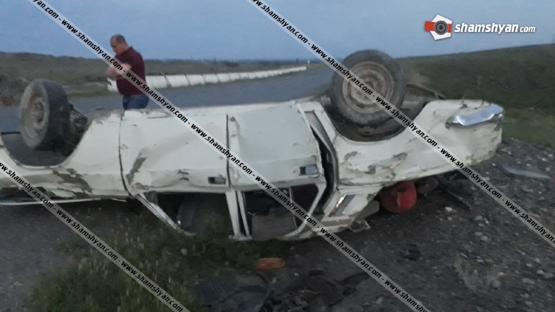 Խոշոր ավտովթար Արմավիրի մարզում. 18-ամյա վարորդը ԳԱԶ 2410-ով գլխիվայր շրջվել է