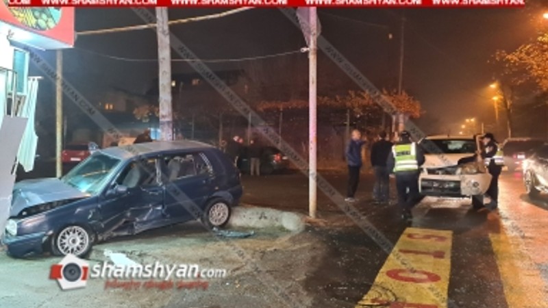 Երևանում վթարի հետևանքով Volkswagen-ը հայտնվել է խանութի տարածքում