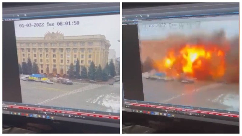Ռուսական զորքերը ռմբակոծել են Ազատության հրապարակը և Խարկովի կենտրոնը (տեսանյութ)