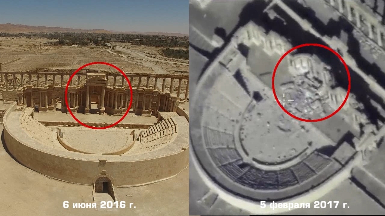 Минобороны РФ опубликовало видео разрушения боевиками ИГ памятников Пальмиры