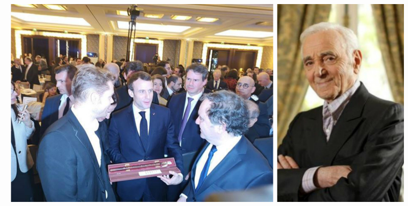 Ազնավուրի որդին դուդուկ է նվիրել Ֆրանսիայի նախագահին