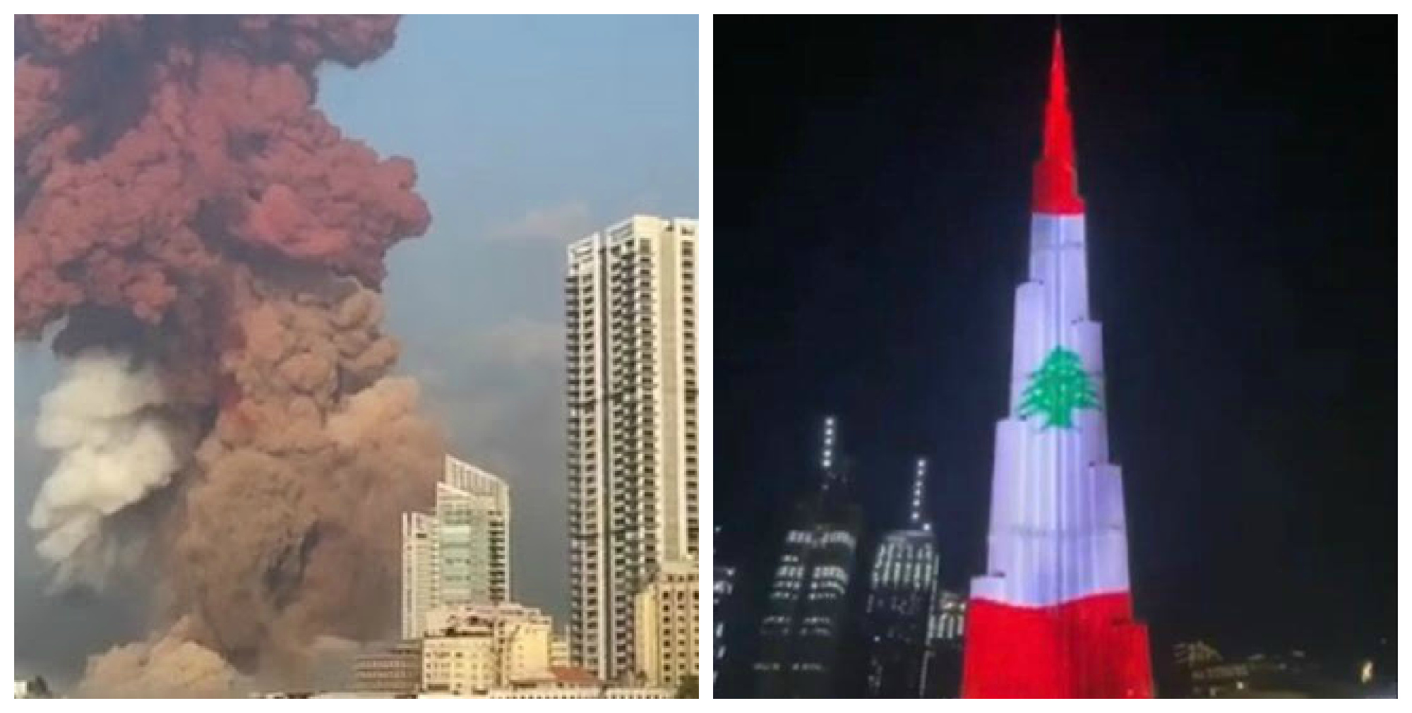 Դուբայում Բուրջ Խալիֆան ի նշան համերաշխության լուսավորվել է լիբանանյան դրոշի գույներով (տեսանյութ)