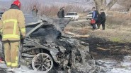 Երևան-Երասխ ճանապարհին մեքենա է այրվել